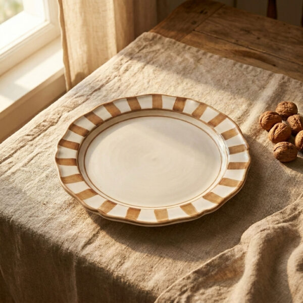 piatto-piano-riviera-marrone-ambientata Riviera brown dinner plate