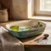 Serving tray with hydrangeas