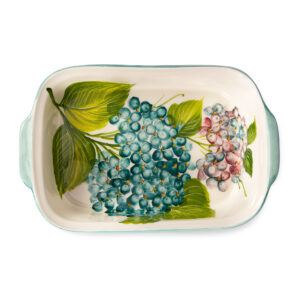 Serving tray with hydrangeas