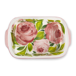 Serving tray with roses