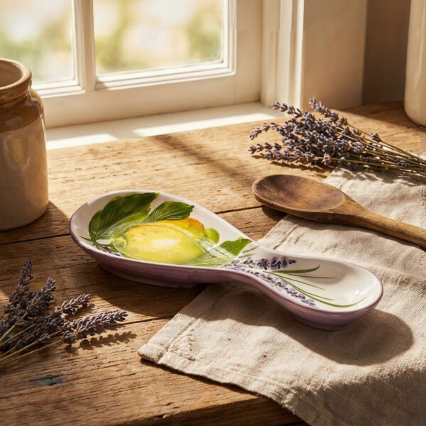 poggiamestolo-limoni-lavanda-ambientata-ok Spoon holder with lemons & lavender
