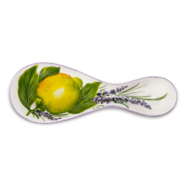 porta-mestolo-limoni-lavanda-sopra Spoon holder with lemons & lavender