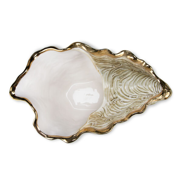 portachampagne-ostrica-madreperla-sopra Gold oyster champagne holder