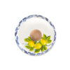 Ceramic kitchen roll holder decorated lemons damask blue