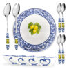 Damascato blu fruit salad set