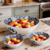 Damascato blu fruit salad set