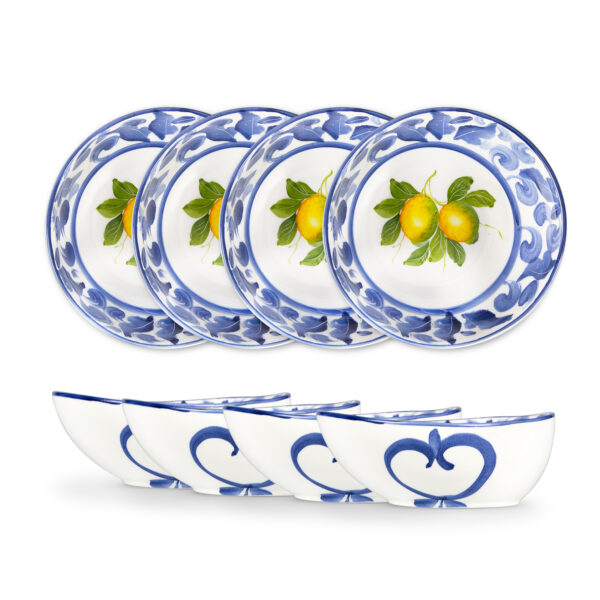 Damascato blu fruit salad set