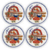 Blue border pizza plate set