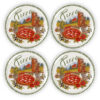 Green border pizza plate set