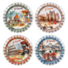 Cities pizza plate set