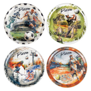 Sport pizza plate set
