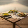 set-piatti-damascato-verde-limoni-ambientata Ceramic soup plate decorated lemons damask green