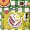 Dessert fork with lemons