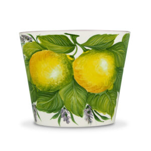 Pot with lemons and lavender